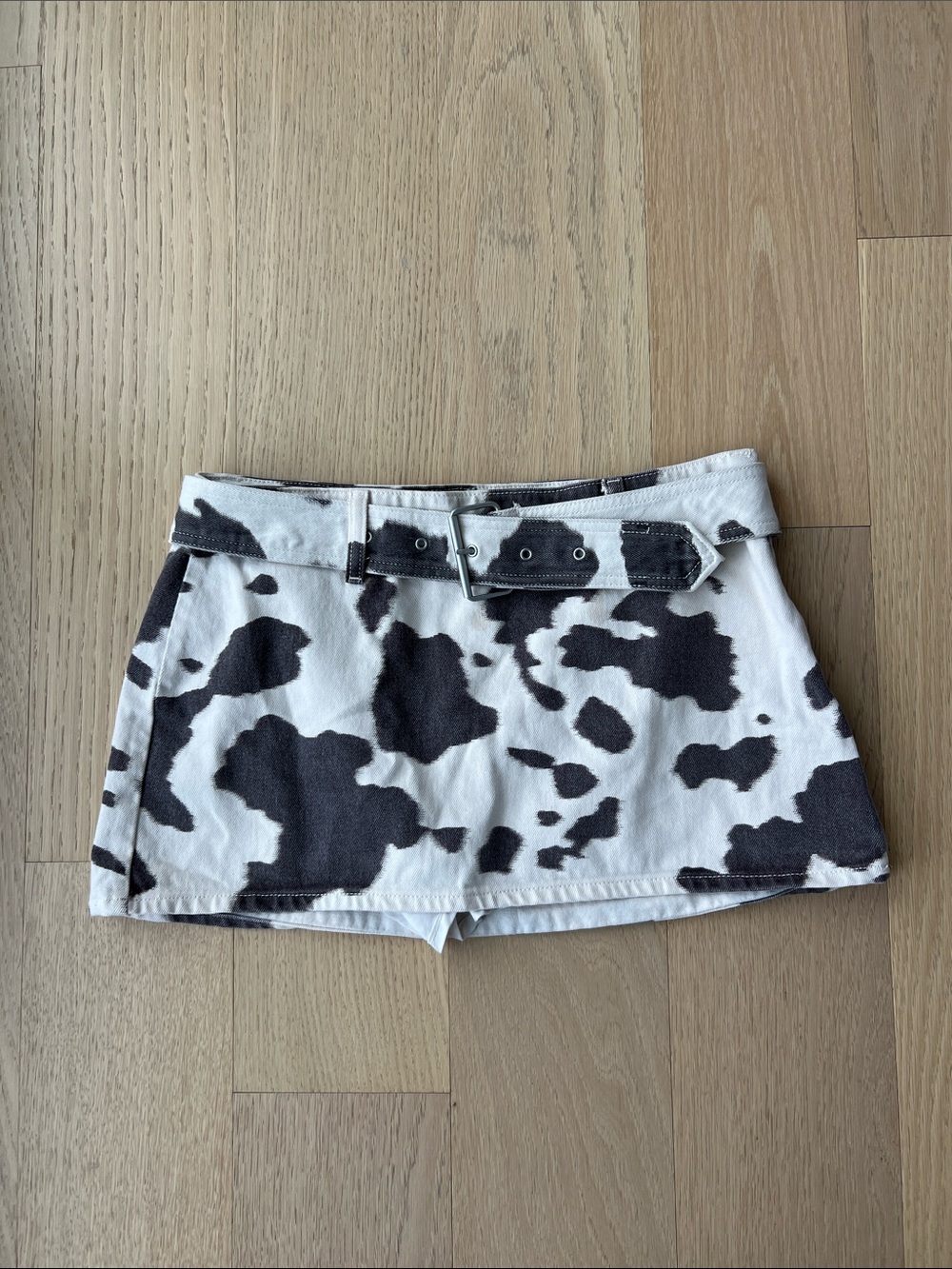 Abercrombie & Fitch Cow Print Mini Skirt in Black & White